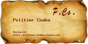 Politzer Csaba névjegykártya